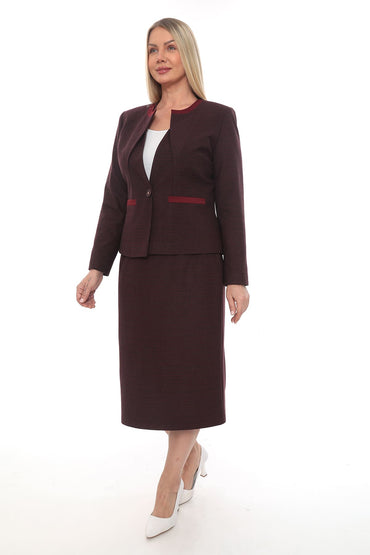 Klasik Tek Düğmeli Etek Ceket Takım 42-48