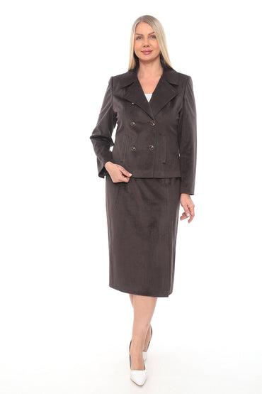 Kadın Kadife Ceket Etek Takımı (38-48 Beden)