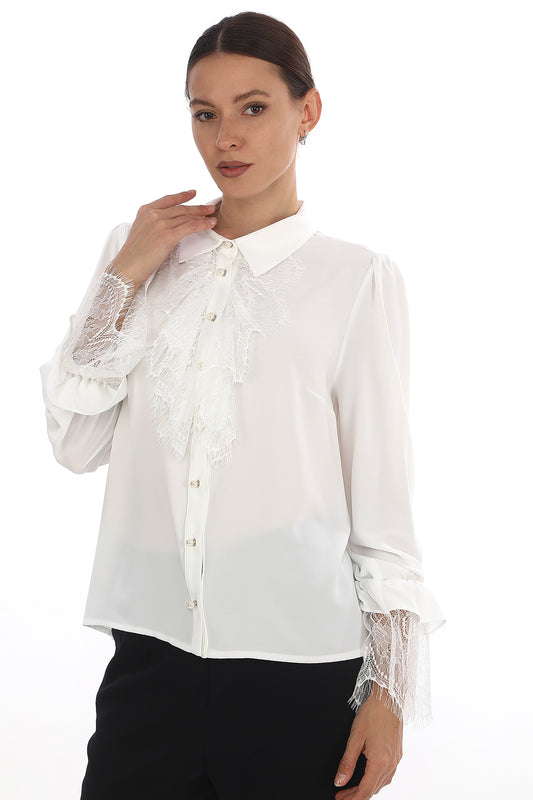 Kadın Dantel Detaylı Bluz