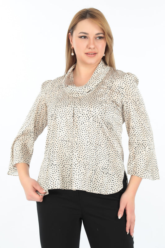 Desenli Salaş Yaka Bluz