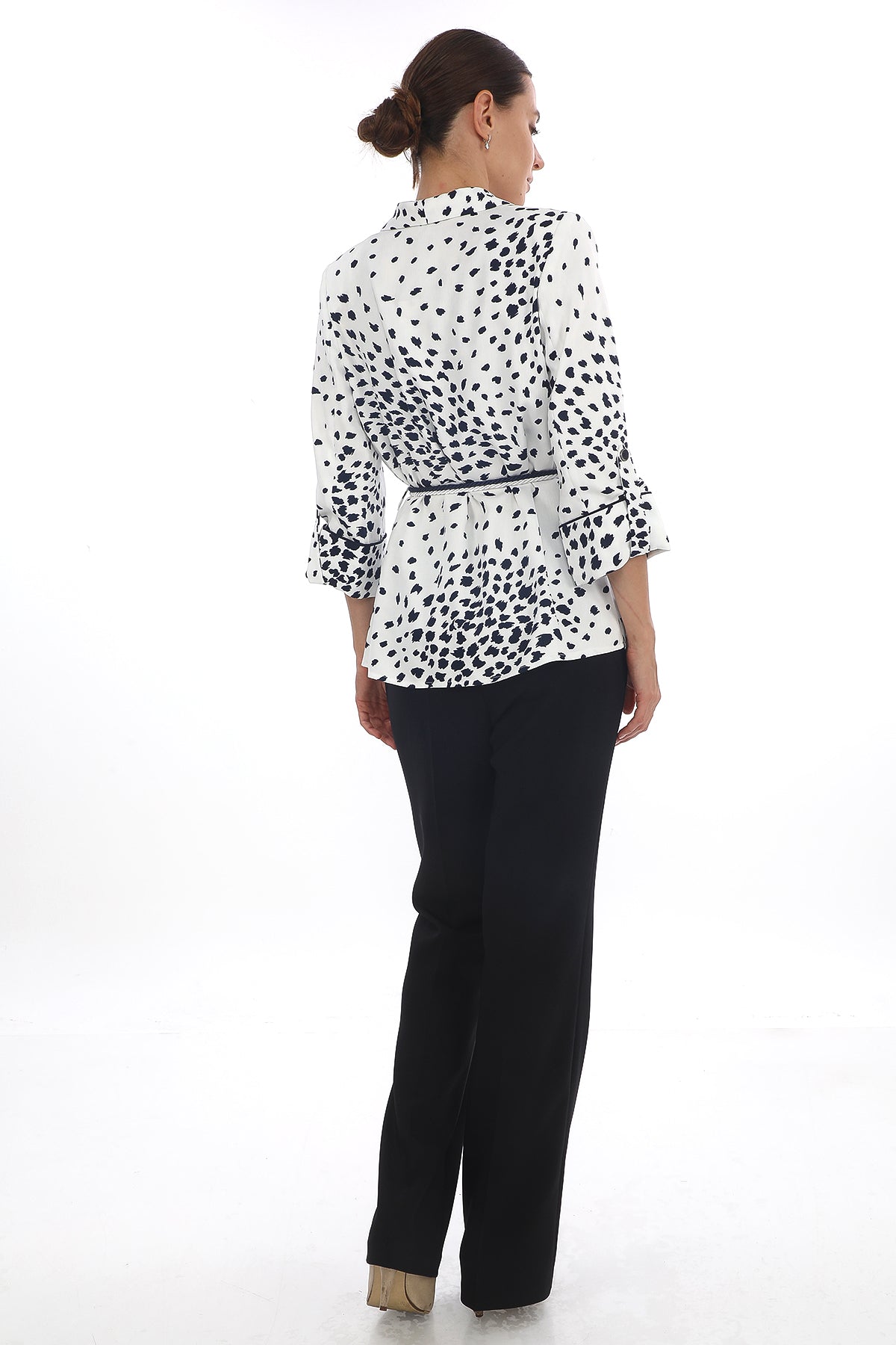 Desenli Kuşaklı Ceket – Modern Fit