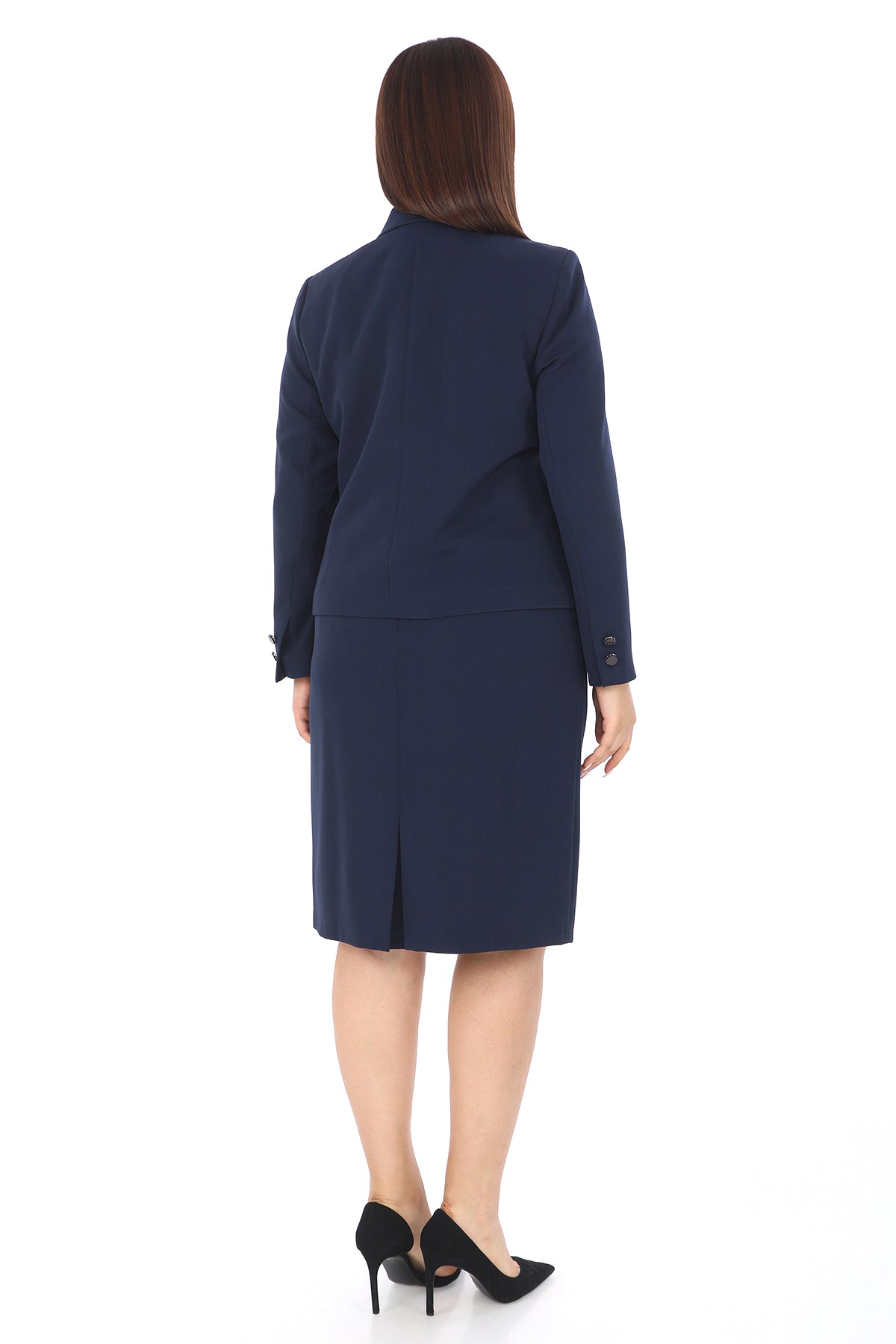 Blazer Ceket, Etek ve Fular Üçlü Kadın Takım