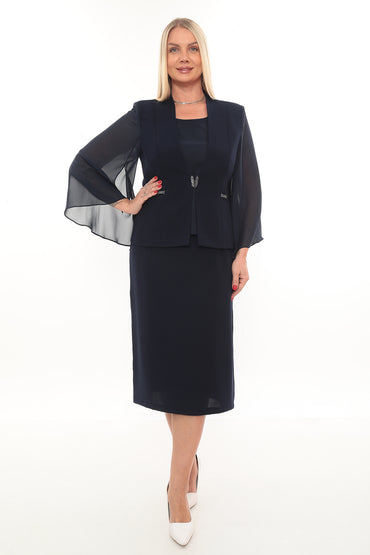 Şifon Kollu İkili Takım Elbise