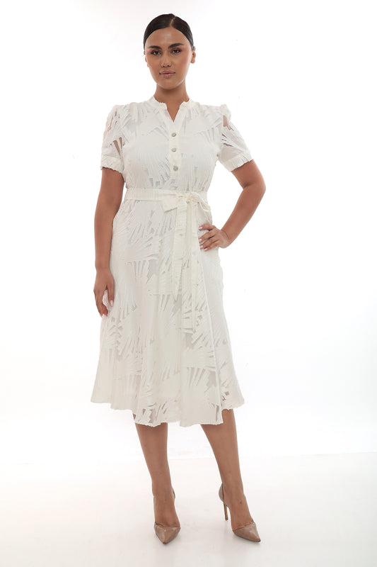 Kadın Kemerli Midi Elbise