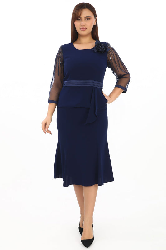 Dantel Kol Detaylı Bluz Etek Takımı