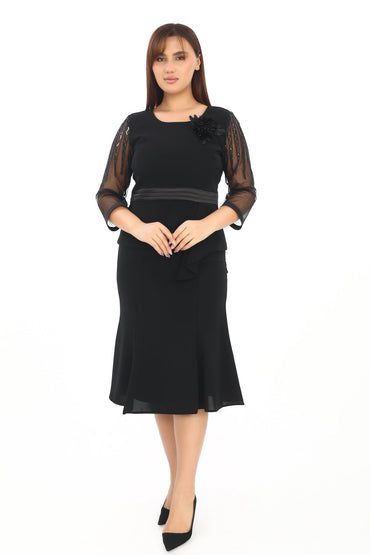 Dantel Kol Detaylı Bluz Etek Takımı