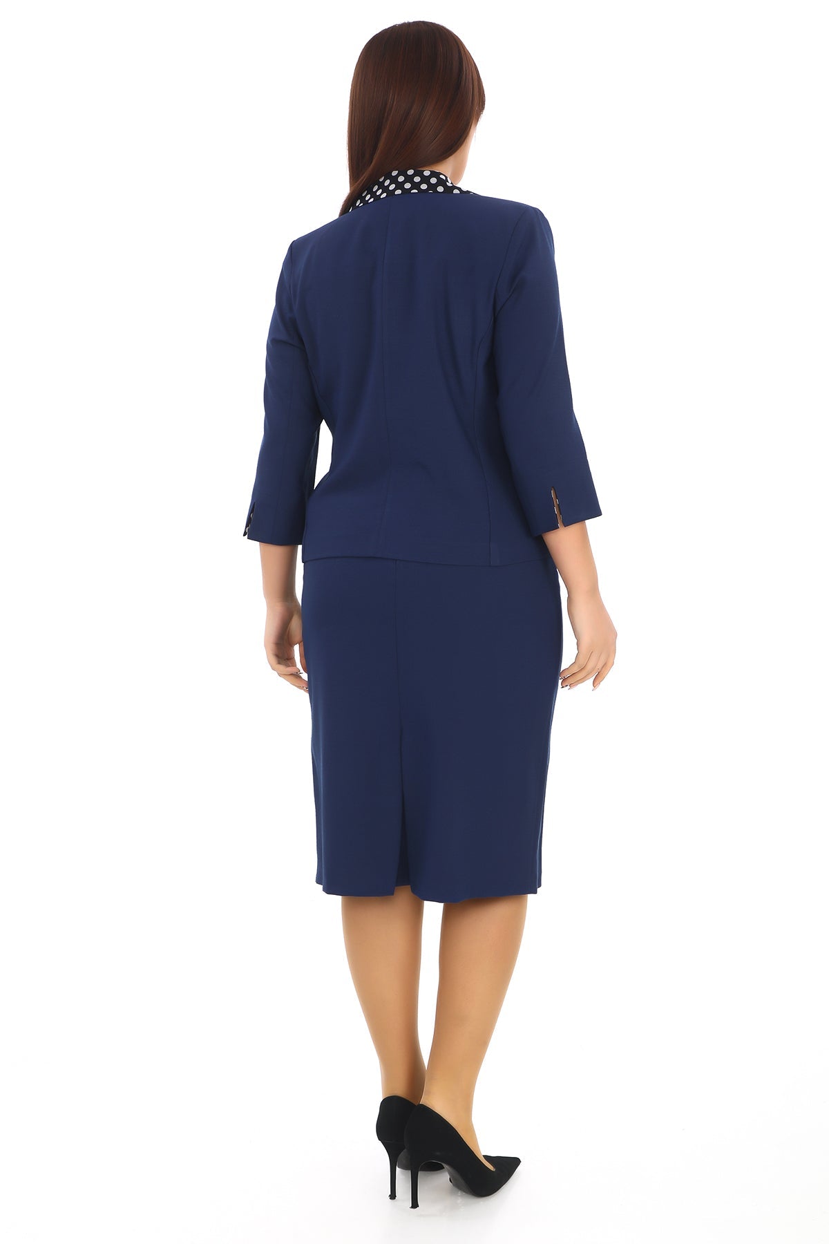 Fular Detaylı Ceket ve Etek – Erkek Yaka, Truvakar Kol