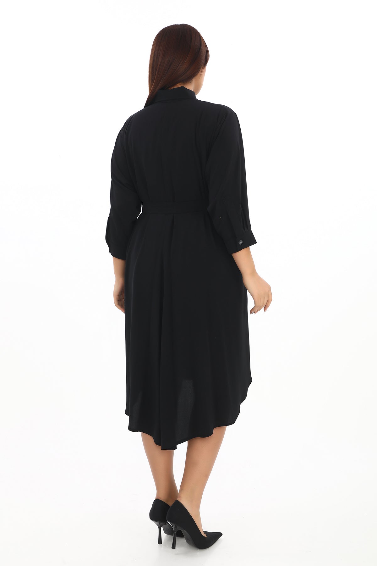 Three Quarter Sleeve Long Back, Short Front Dress