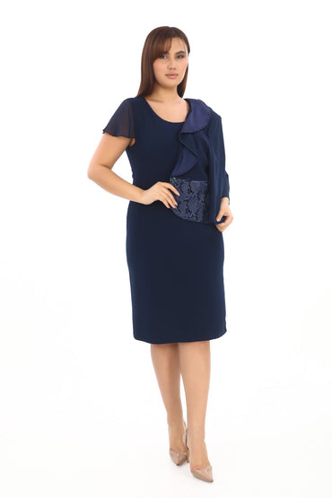 Lacivert Ceket Elbise Takımı – Büyük Beden Abiye Takım