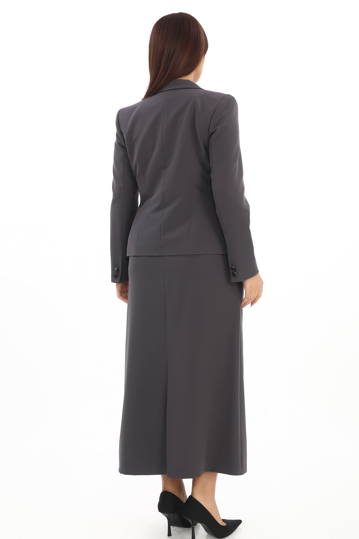 Long Sleeve Double Breasted Jacket and Long Skirt Two Piece Women's Set