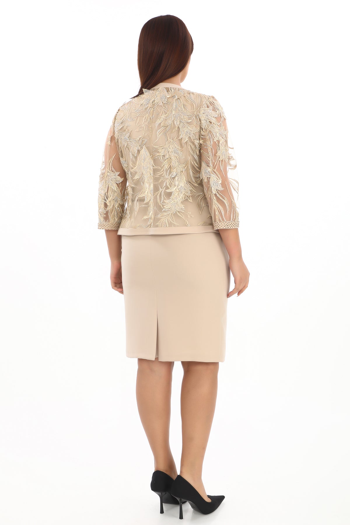 İşlemeli Tül Ceket & Elbise Takımı