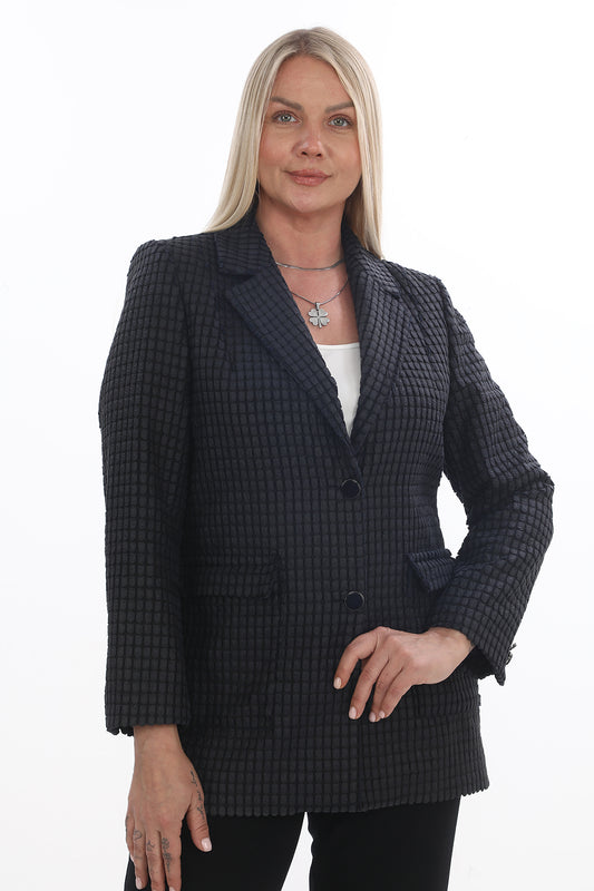 Dokulu Kumaş Tek Ceket