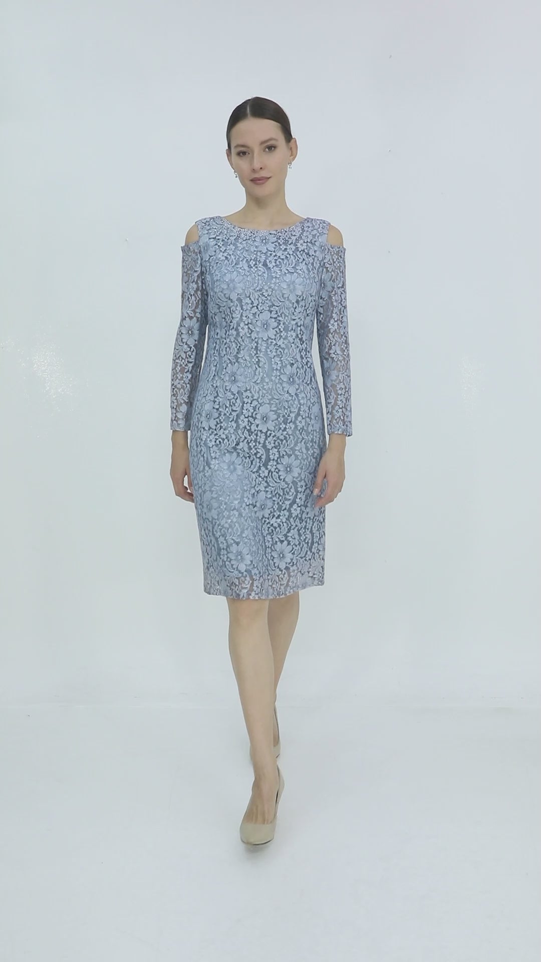 Lace Detailed Cold Shoulder Midi Dress  Paristan Kadn Giyim - Toptan  Sat. Designed by Literal Yazlm