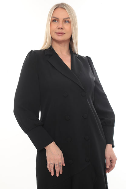 Bordo Kruvaze Volanlı Şık Midi Elbise – Toptan Kadın Giyim