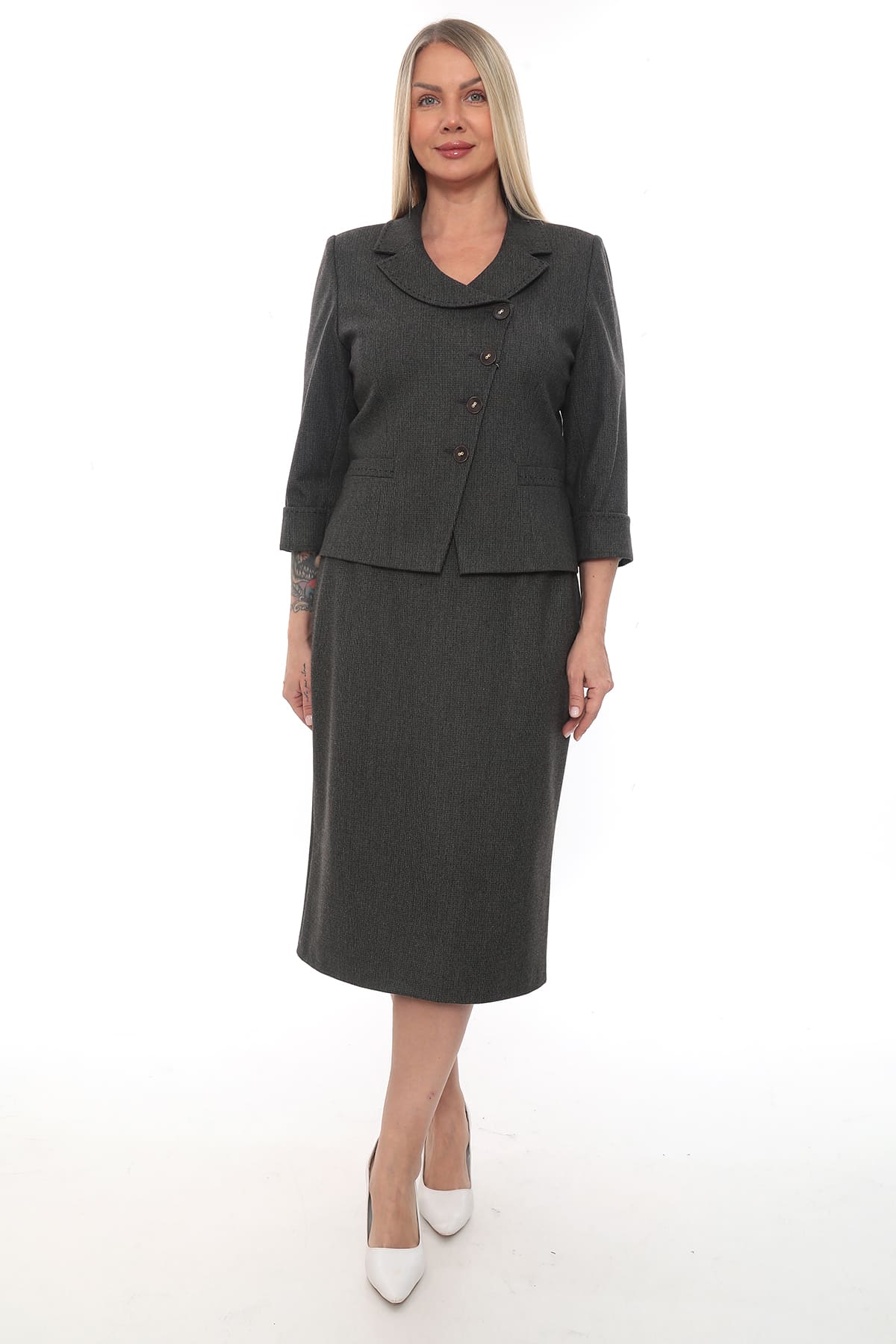 Siyah Lacivert Etek Ceket Takımı (42-48 Beden Aralığı)