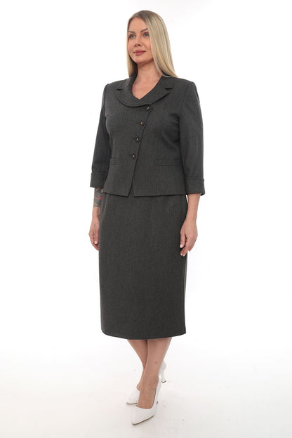 Siyah Lacivert Etek Ceket Takımı (42-48 Beden Aralığı)