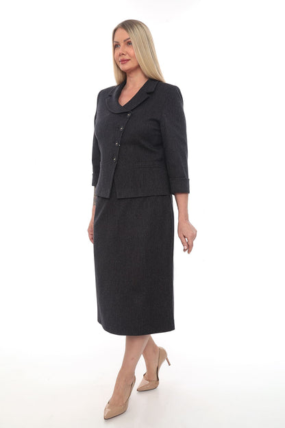 Siyah Lacivert Etek Ceket Takımı (42-48 Beden Aralığı)