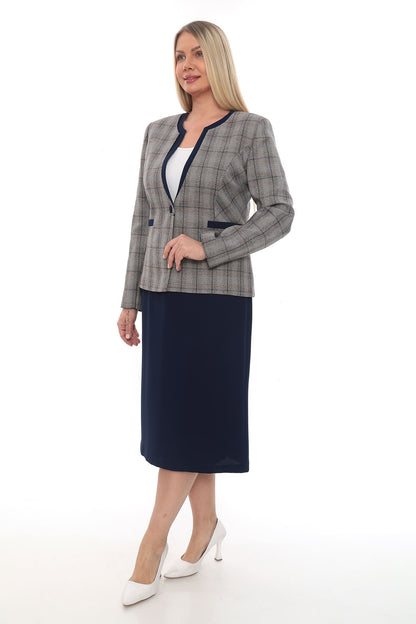 Şık Klasik Etek Ceket Takım 42-48