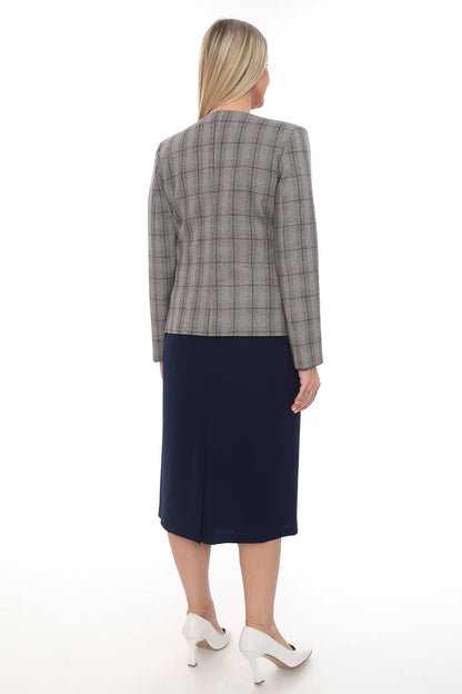 Şık Klasik Etek Ceket Takım 42-48