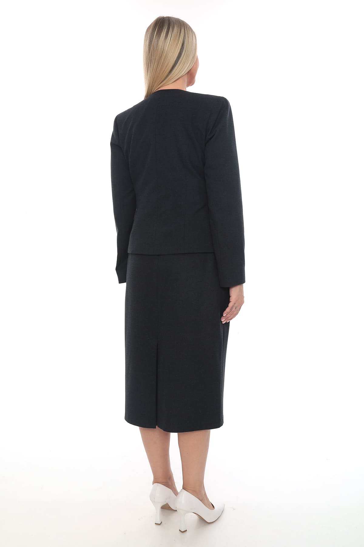 Klasik Tek Düğmeli Etek Ceket Takım 42-48
