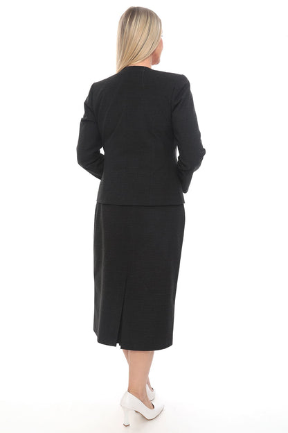 Klasik Tek Düğmeli Etek Ceket Takım 42-48