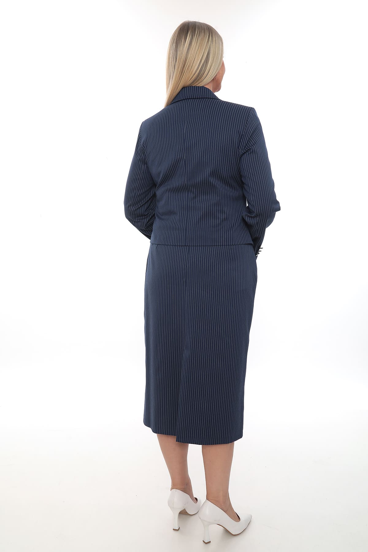 Lacivert ve Siyah Renk Ceket Etek Takım (42-48 Beden)