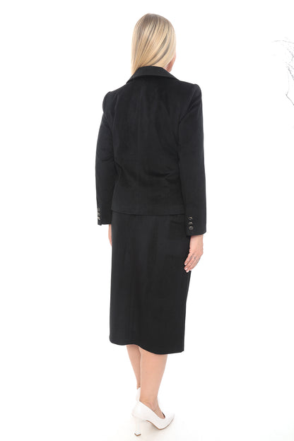 Kadın Kadife Ceket Etek Takımı (38-48 Beden)