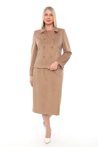 Kadın Kadife Ceket Etek Takımı (38-48 Beden)