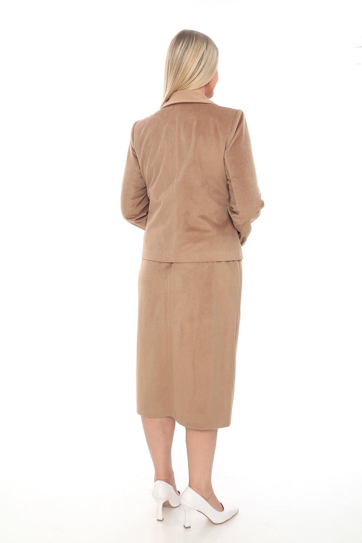 Kadın Kadife Ceket Etek Takımı (38-48 Beden)