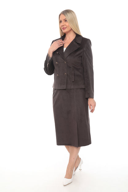 Kadın Kadife Ceket Etek Takımı (38-48 Beden)