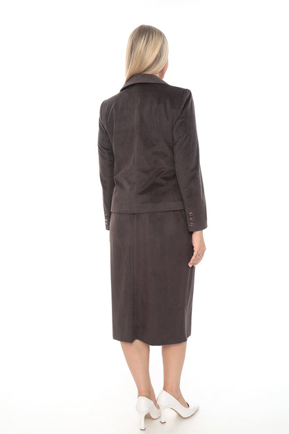 Kadın Kadife Ceket Etek Takımı (38-48 Beden)