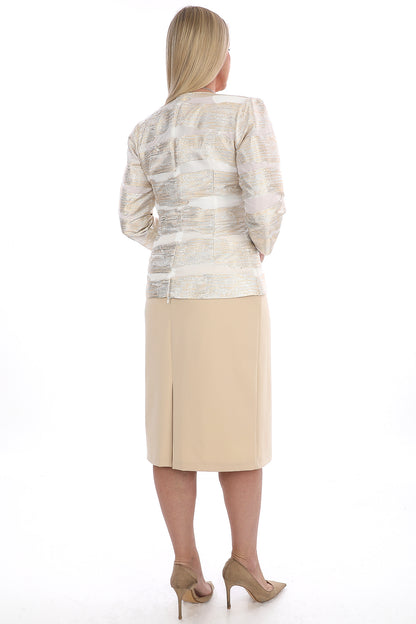 Three-quarter Sleeve Jacket and Skirt