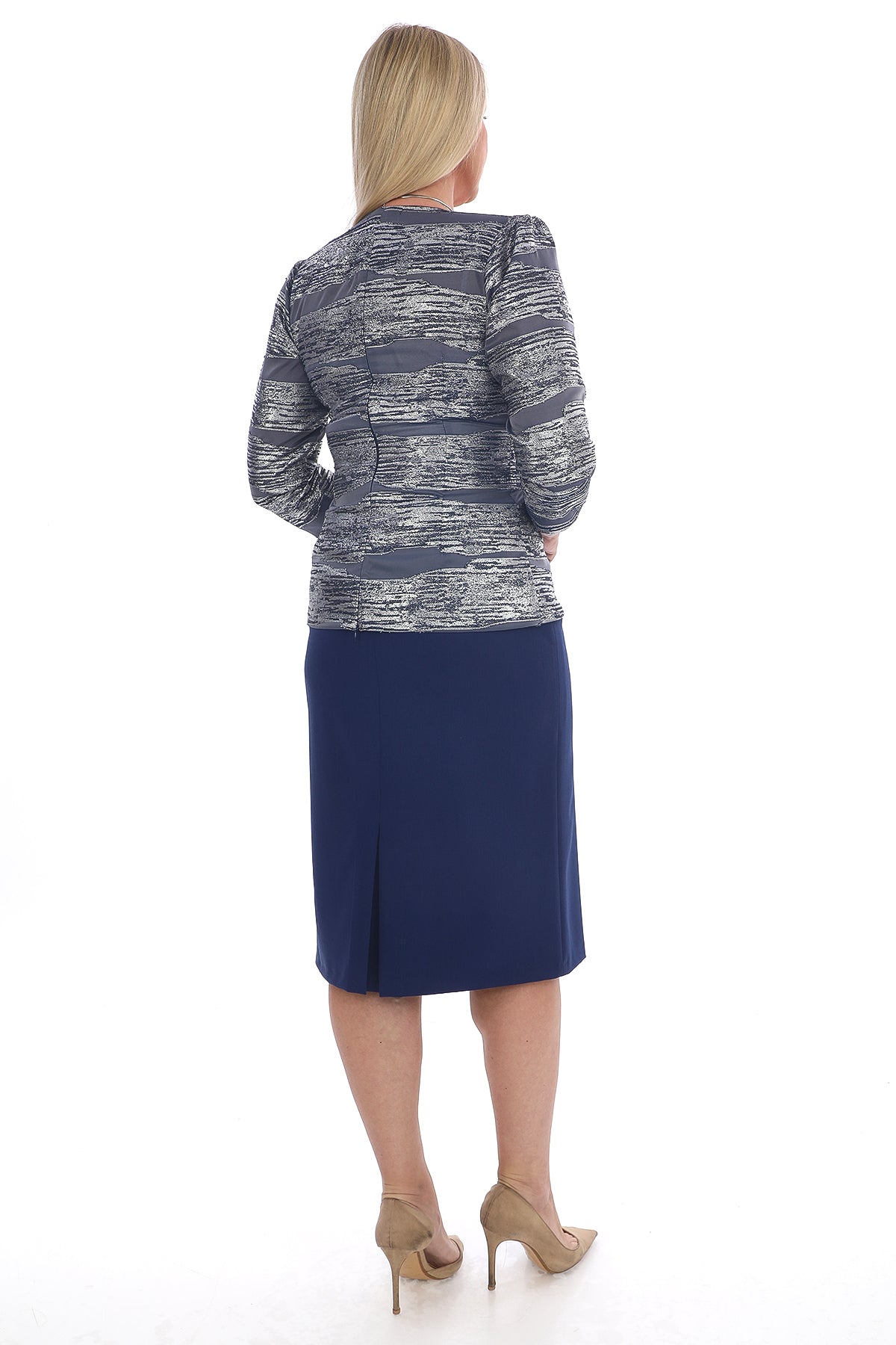 Three-quarter Sleeve Jacket and Skirt