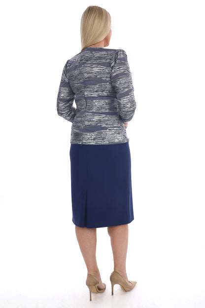 Three-quarter Sleeve Jacket and Skirt