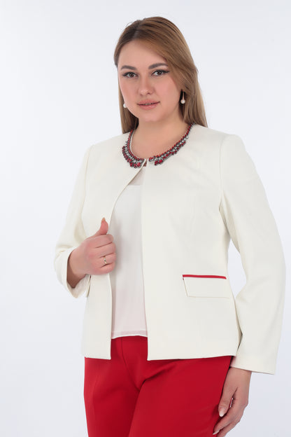 Stylish Jacket and Trouser Set with Stone Details