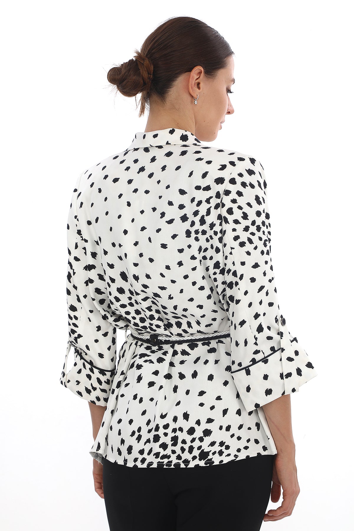 Desenli Kuşaklı Ceket – Modern Fit