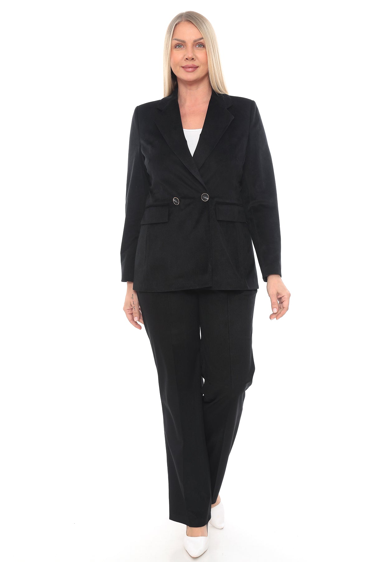 Kadın Ceket Pantolon Kadife  - 42-48 Beden