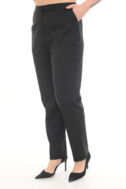 38-46 Beden Siyah Renk Tek Pantolon – Kadın Klasik Kumaş Pantolon