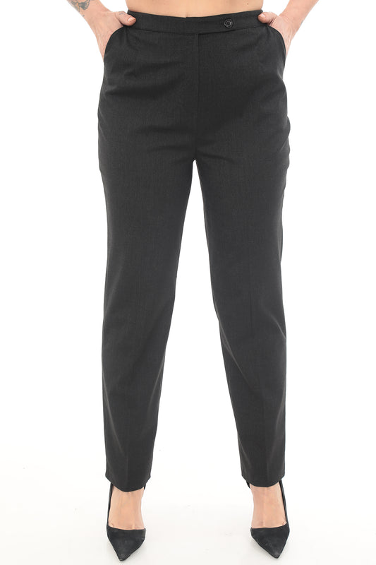 38-46 Beden Siyah Renk Tek Pantolon – Kadın Klasik Kumaş Pantolon