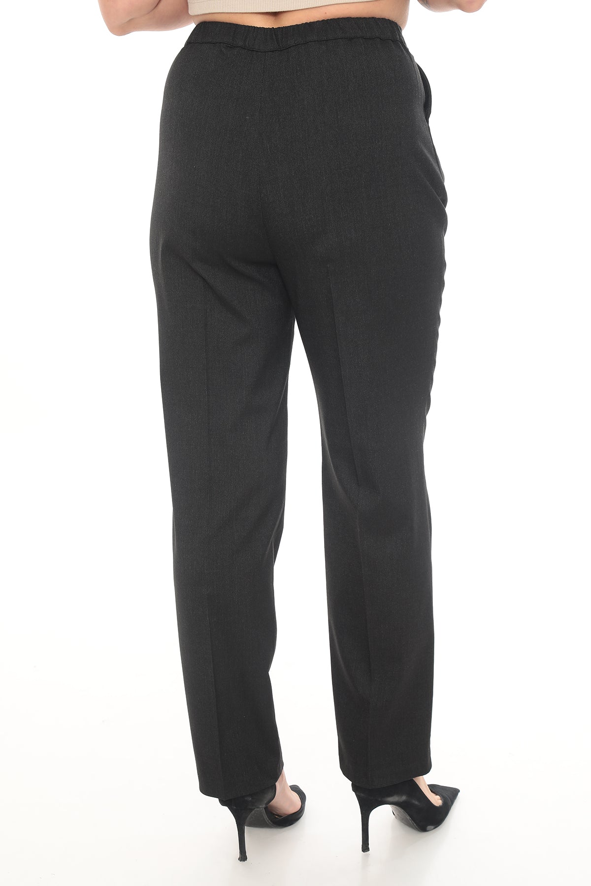 38-46 Beden Siyah Renk Tek Pantolon – Kadın Klasik Kumaş Pantolon