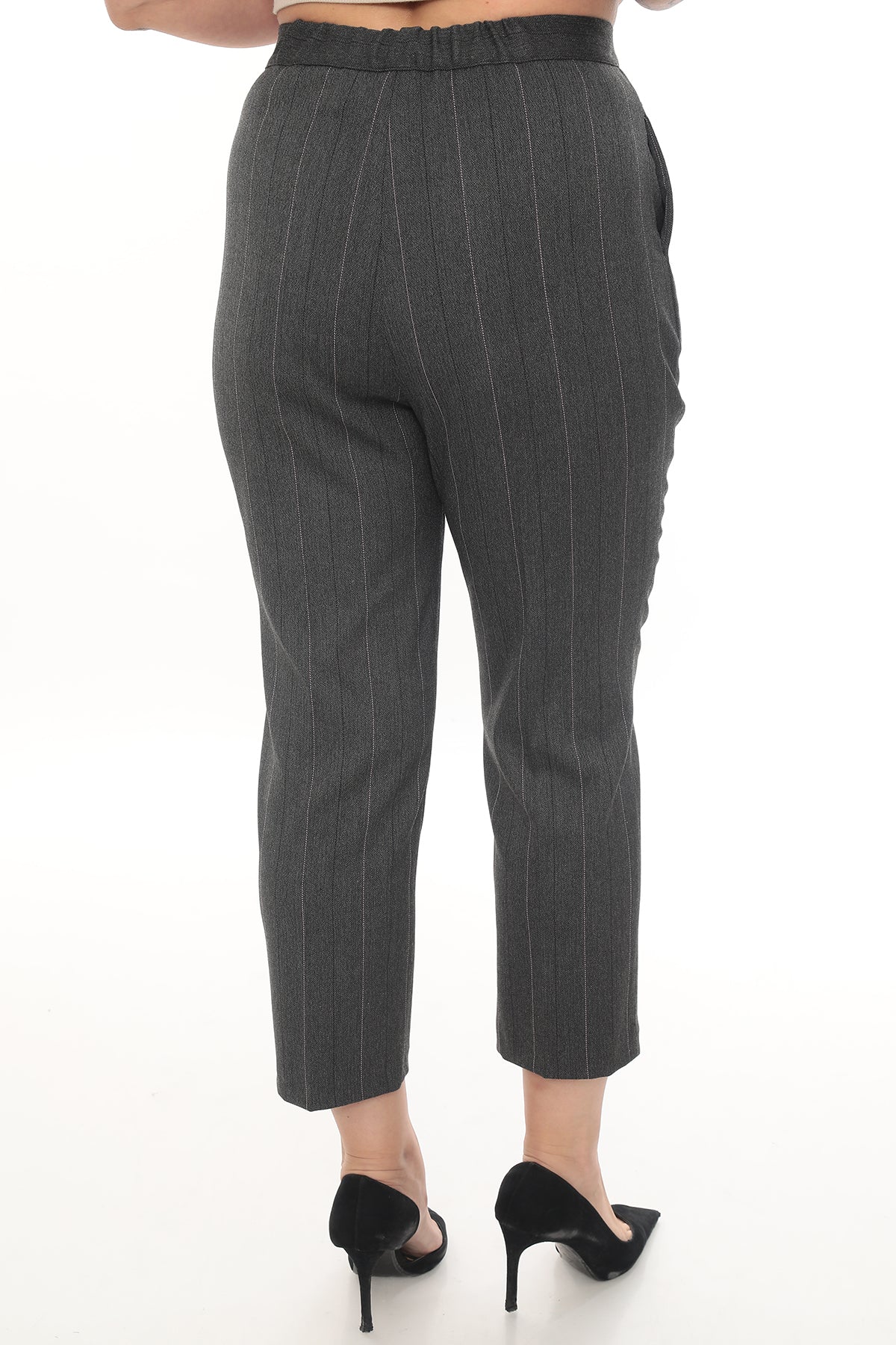 38-46 Beden Gri Renk Tek Pantolon – Kadın Klasik Kumaş Pantolon