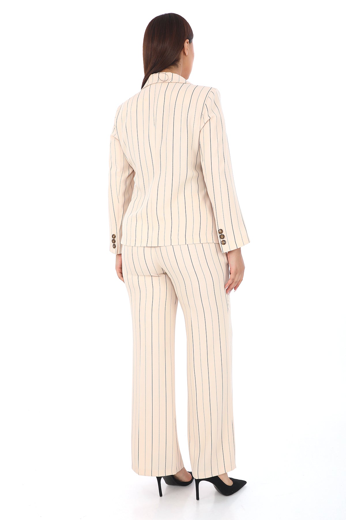 Blazer Ceket ve Palazzo Pantolon – Uzun Kollu