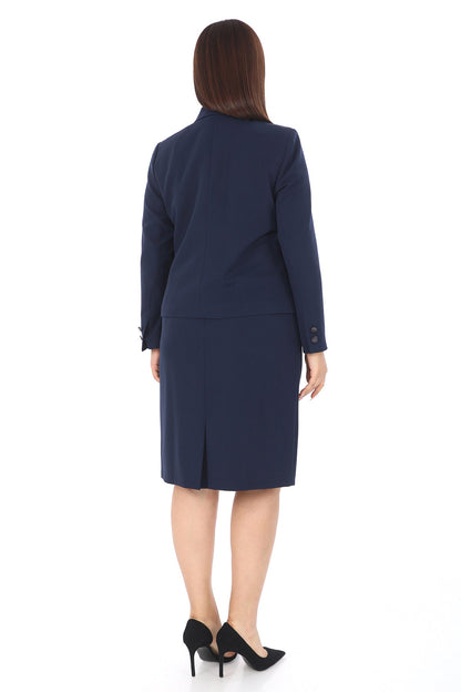 Blazer Ceket, Etek ve Fular Üçlü Kadın Takım
