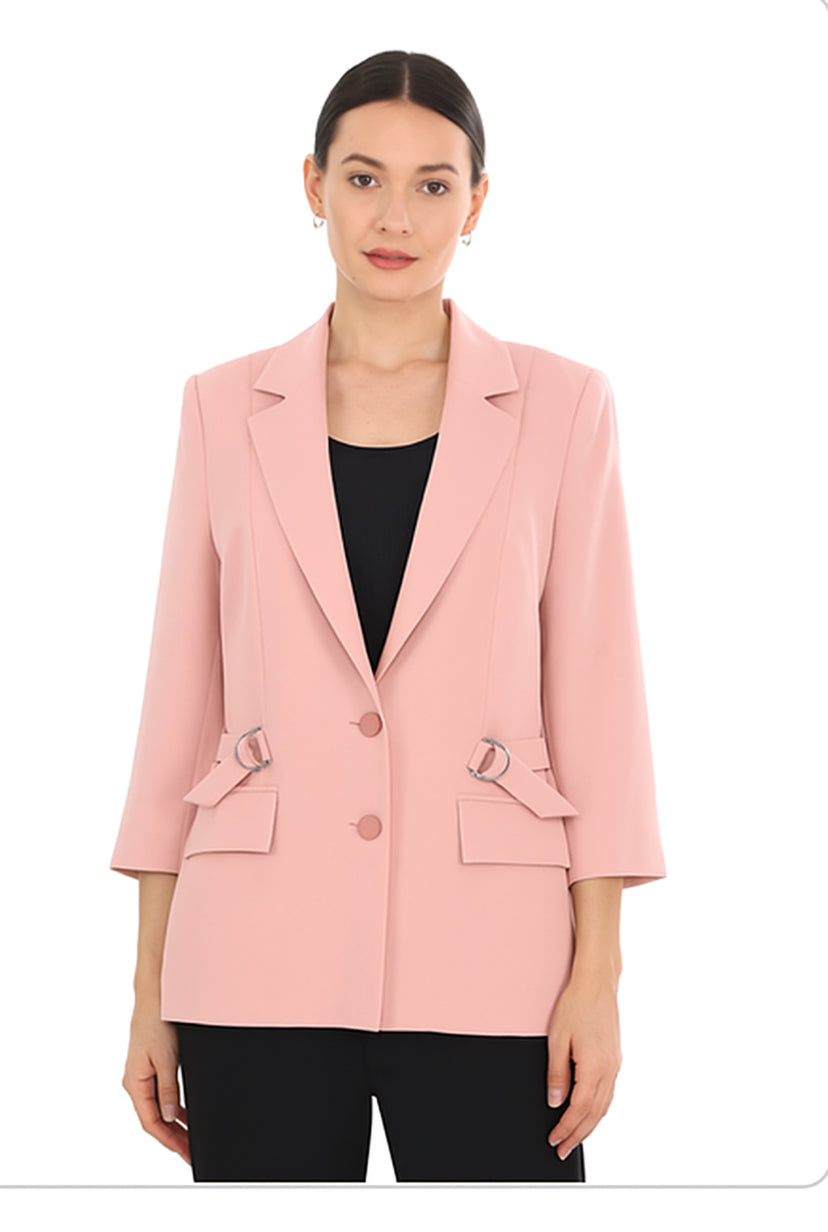 Kadın Mavi Kruvaze Blazer Ceket