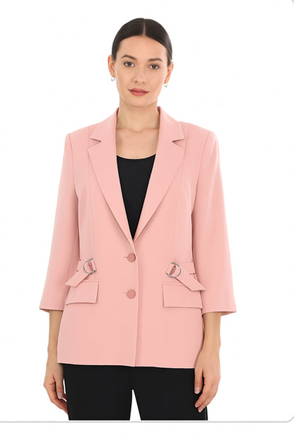 Kadın Mavi Kruvaze Blazer Ceket