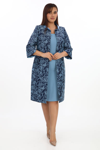 Büyük Beden Şık Düğme Detaylı Klasik Kadın Takım (44-50 Beden)