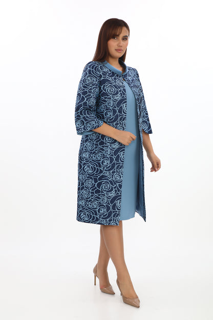 Büyük Beden Şık Düğme Detaylı Klasik Kadın Takım (44-50 Beden)