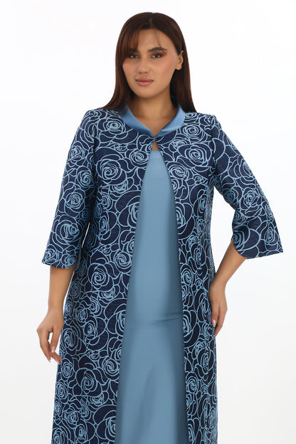 Büyük Beden Şık Düğme Detaylı Klasik Kadın Takım (44-50 Beden)