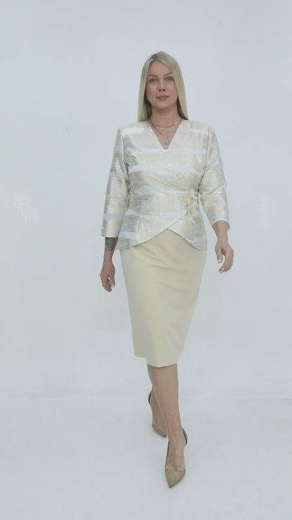 Three-quarter Sleeve Jacket and Skirt