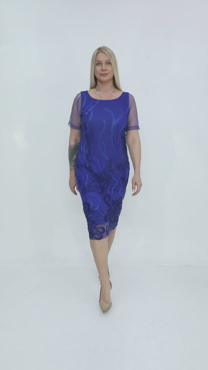 Kolları Tül Dantel Elbise